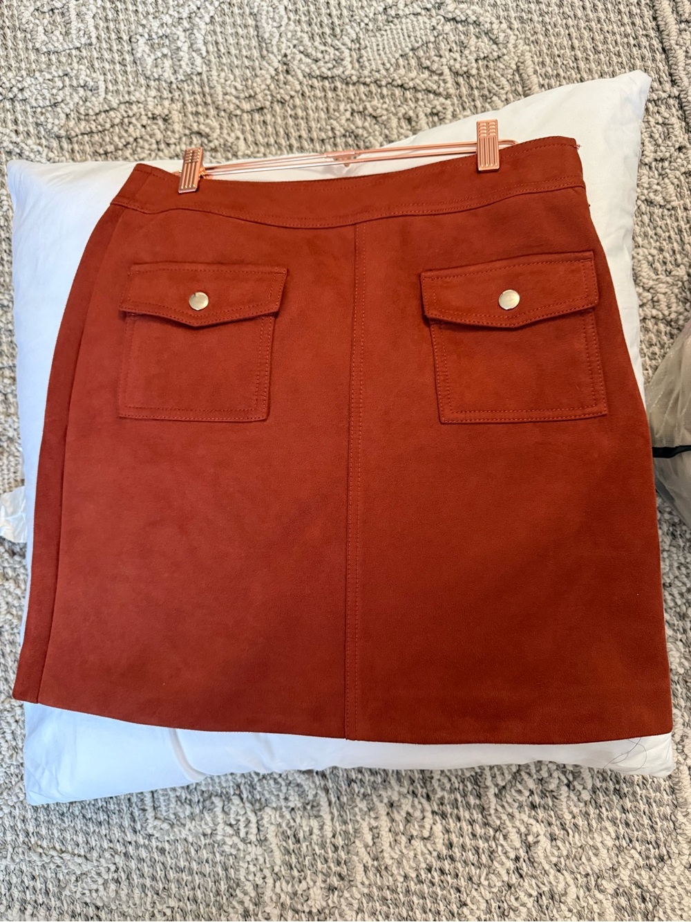 LOFT Rust Suede A-Line Mini Skirt - Picture 2 of 2